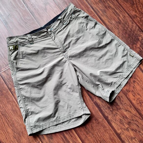 Howler Brothers Shorts‎ 35 Olive Nylon Quick Dry “Heed The Call” Hiking Fishing - Picture 1 of 16